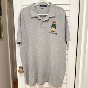 Polo Ralph Lauren Men's 2XL Big & Tall Polo Bear Pique Shirt Preppy Collegiate